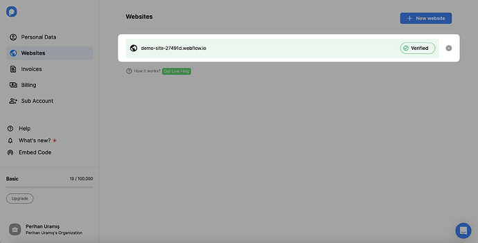 verified webflow site