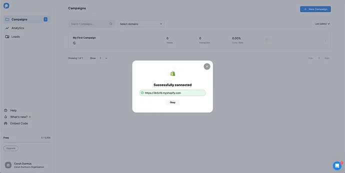 Your shopify account successfully connected