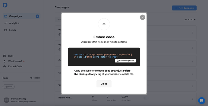 copy new code