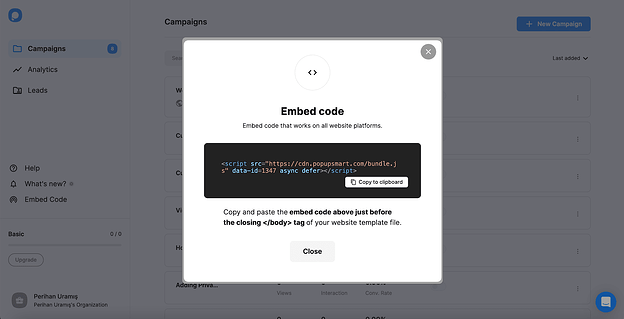new embed code