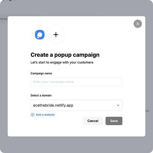 Creating popup campaign