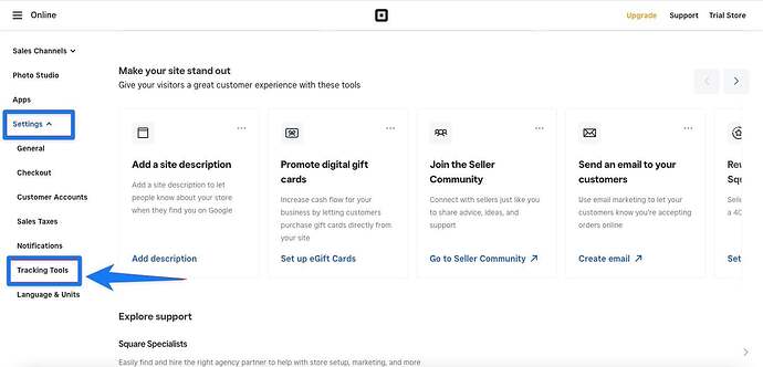 settings tracking tools
