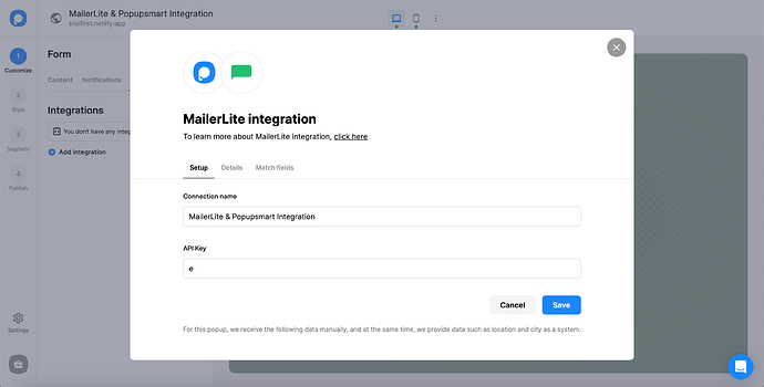 Popupsmart - Complete Setup MailerLite|autoxauto