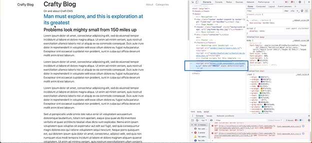 Embedded Code on Craft CMS Website