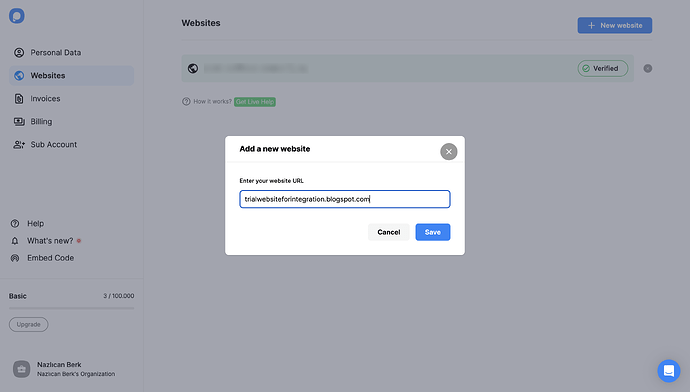 Adding Blogger Website