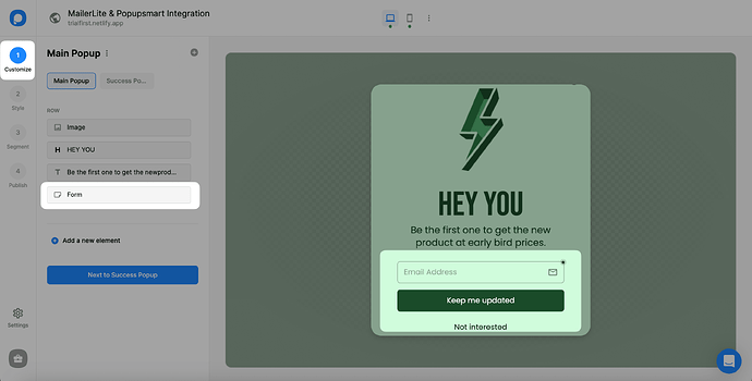 Popupsmart - Customize Form|autoxauto